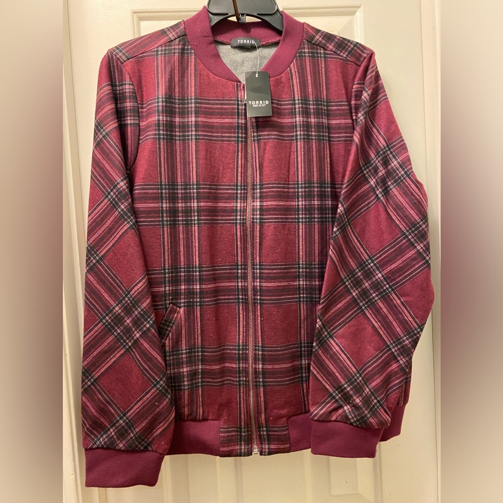 NWT Torrid Plaid Bomber Jacket